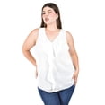 thumbnail image 1 of Blusa de chifon con escarolas Roman Fashion /Tallas Extras, 203 (Blanco) blanco 42, 1 of 6