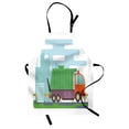 thumbnail image 1 of Garbage Truck Apron, Doodle Style Interpretation of a Garbage Transportation Container on Road, Unisex Kitchen Bib with Adjustable Neck for Cooking Gardening, Adult Size, Multicolor, by Ambesonne, 1 of 4