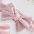thumbnail image 4 of mgoYE My First Easter Baby Girl Outfit Newborn Summer Ruffle Romper Corduroy Sleeveless Jumpsuit Cute Easter Clothes with Headband(Red,0-3 Months), 4 of 8