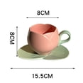 thumbnail image 5 of Yesbay 1 Set Coffee Cup Ceramic Tulip Coffee Mug with Coaster Smooth Surface Heat-resistant Tea Cup for Home, 5 of 7