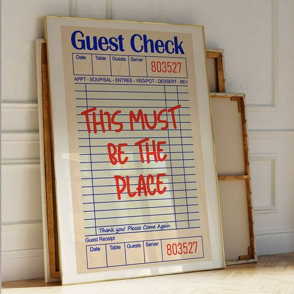 Guest Check Wall Art, Inspiring Wall Art, Guest Check Wall Art, This Must Be The Place Print, Trendy Wall Art, Poster Guest Check, UNFRAMED-8x12