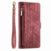 Dteck for Samsung Galaxy A71 5G Wallet Case, PU Leather Magnetic Flip Case with Lanyard Strap Wristlet Zipper Card Holder for Samsung Galaxy A71 5G,Red