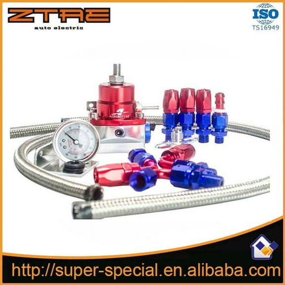 AE STYLE 7MGTE MKIII Fuel Pressure Regulator Red with hose line kits.Fittings.Gauge