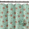 thumbnail image 4 of S4Sassy Green Leaves,Rose & Miosotis Floral Waterproof Bathroom Shower Curtain With Roller Rings Hook-60 x 84 Inch, 4 of 6