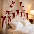 thumbnail image 4 of Christmas Bow Ornament Set With Pearl Chain DIY Holiday Hanging Decor Kit For Xmas Tree Party Garland Making, 4 of 6