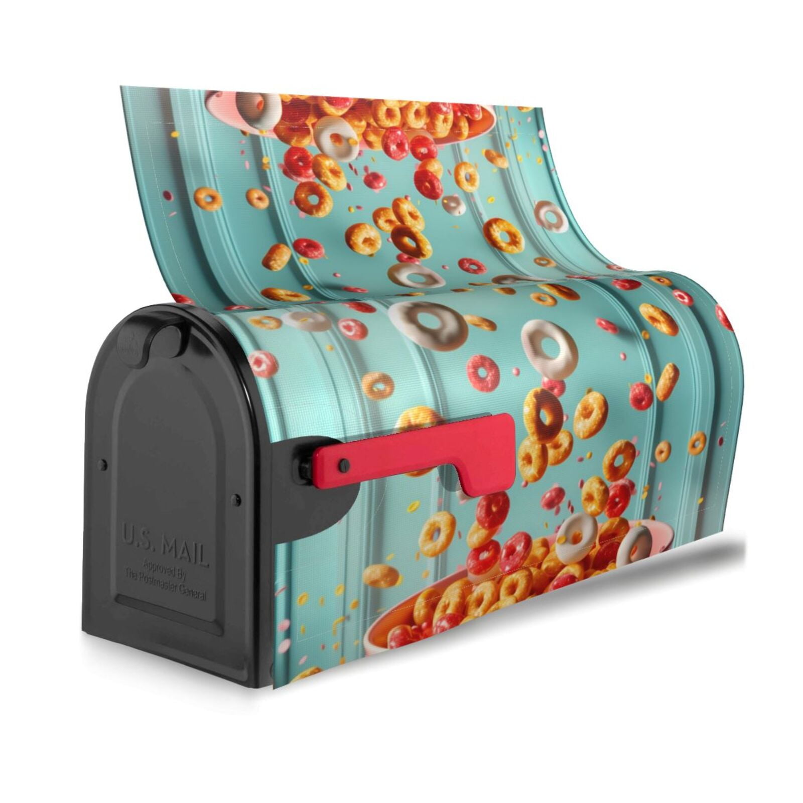 Picia Floating Colorful Cereal Magnetic Mailbox Cover Standard Size-21x18 in
