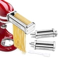 thumbnail image 1 of Pasta Maker Attachment Set for KitchenAid Stand Mixers,Stainless Steel Pasta Sheet Roller,Spaghetti & Fettuccine Cutters Accessories plus Dough Scraper as Gift, 1 of 5