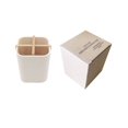 thumbnail image 4 of Vaso de gárgaras de bambú Brillar soporte para cepillo de dientes cuatro compartimentos, 4 of 5