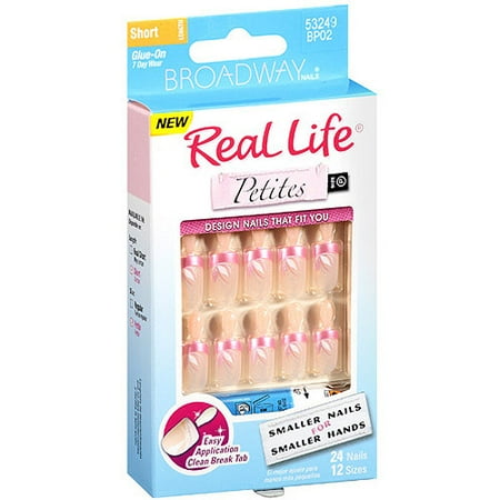 Broadway Nails Real Life Petites Nail Kit, Short Length, 26 pc