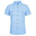 thumbnail image 2 of Saodimallsu Mens Linen Short Sleeve Button Down Shirts Summer Lightweight Beach Shirt, 2 of 3