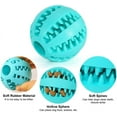 thumbnail image 3 of 2 bolas molares de sandía para mascotas, bolas de juguete de silicona, dientes limpios resistentes a mordeduras y bolas con fugas, bolas interactivas de entrenamiento para perros, verde y azul, 3 of 4