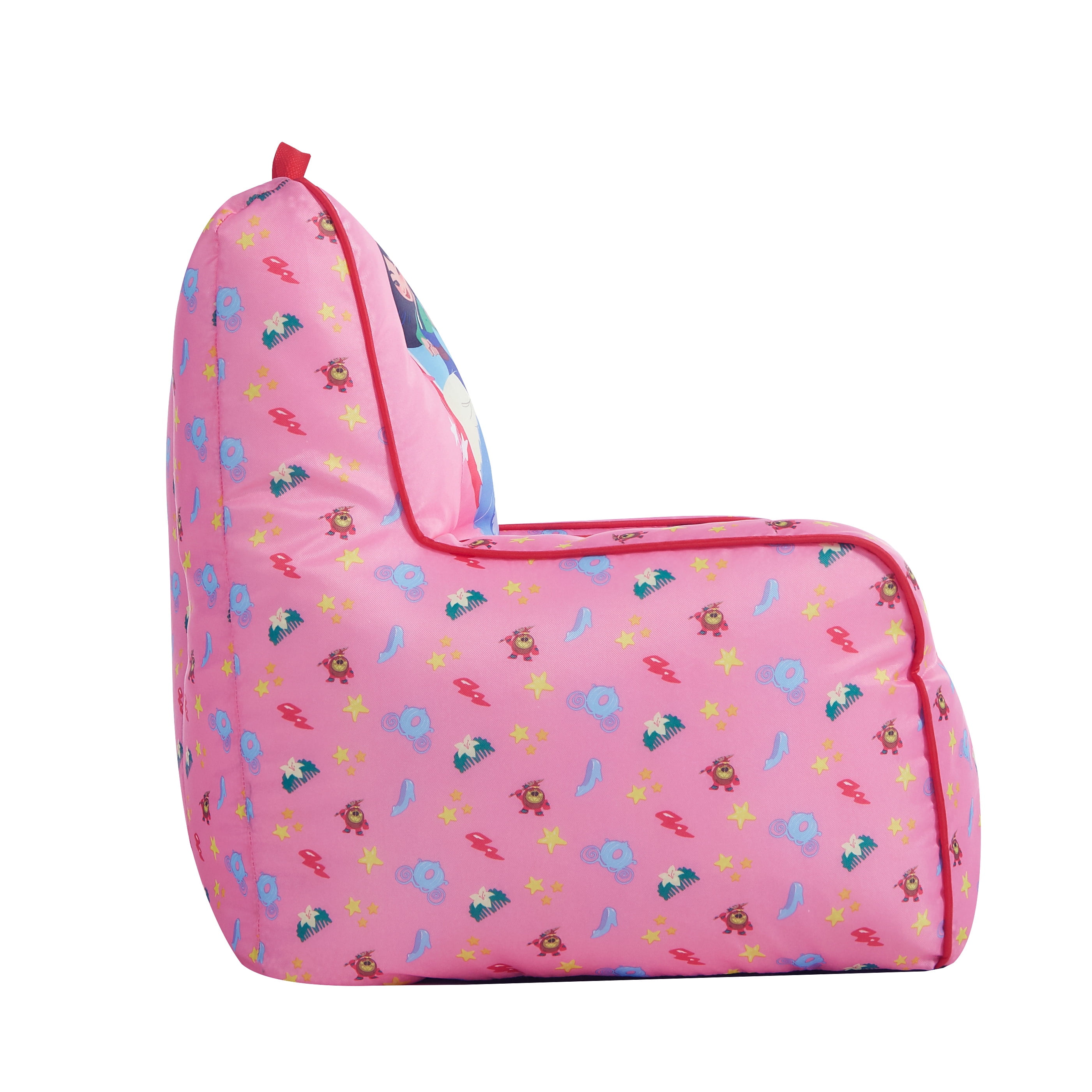 Disney Princess Soft Square Back Bean Bag Chair, Pink Polyester