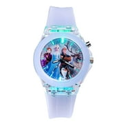 Purple Princess Children's Luminous Watch Flashing Lights At Night Lovely Design Boys And Girls Time Wrist Watch