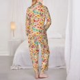 thumbnail image 6 of Goofa Colorful Chicken Printed Women’s 2 Piece Pajama Set Super,Pajamas Women's Long Sleeve Sleepwear Soft Button Down Loungewear Pjs Lounge Set Nightwear-XX-Large, 6 of 9