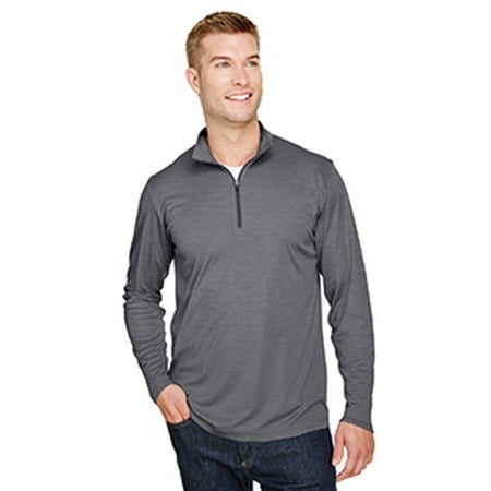 Men's Zone Sonic Heather Performance Quarter-Zip - DK GREY HEATHER - L