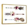 thumbnail image 3 of Designart 'Flowers and Ethnic Feathers On Native Arrows III' Bohemian & Eclectic Framed Canvas Wall Art Print, 3 of 5