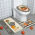 thumbnail image 4 of 4 Pcs Fall Pumpkin Shower Curtain Sets 72" Autumn Farmhouse Bathroom Curtain with 12 Hooks Non Slip Rug Toilet Lid Cover and Bath Waterproof Mat Thanksgiving Harvest Home Decor (Vintage), 4 of 6