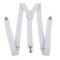 thumbnail image 1 of Clearance! Delayuji Fixing Clip Suspenders for Men Adjustable Elastic Y Back Suspender Strong Clips One Size White, 1 of 8