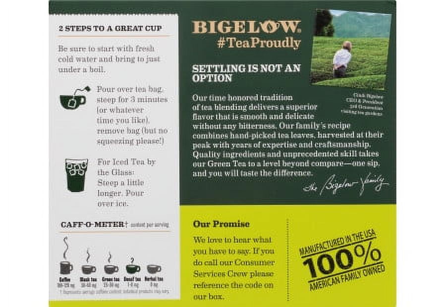 (4 Boxes) Bigelow Green Tea Decafeinated, Tea Bags, 40 Ct