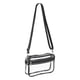 thumbnail image 1 of Uxcell 8"x5" Bolsa de mano transparente aprobada por el estadio de PVC con correa para el hombro, negra, 1 of 6