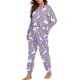 thumbnail image 2 of FOR U DESIGNS Easter Rabbit Women's Drawstring Pajamas Set Night Wear for Women 2 Pack Size L Sleepwear Long Sleeve Pants and Tops Nightwear Comfortable for Women, 2 of 6
