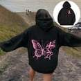 thumbnail image 3 of BLOCLOALO Graphic Hoodies Breast Cancer Awareness Ribbon Printed Drawstring Hoodie Sweatshirt Casual Oversized Long Sleeve Streetwear Pullover Black L, 3 of 5