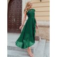 thumbnail image 4 of Miusol Women's Contrast Floral Lace Chiffon Ruffle Hem Formal Party Long Dress, 4 of 7