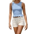 thumbnail image 1 of Trendy Women's Tanks And For Everyday Casual Wear Stylish Ruffled Hem Design Easy To With Pants Perfect For Spring And Summer Basic Piece, 1 of 6