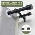 thumbnail image 7 of Double Curtain Rods 72-144 Inches for Windows, 1 Inch Diameter Adjustable Heavy Duty Drapery Rod with Aluminum Alloy Brackets and Finials, Modern Stylish Dual Curtains Rod, Matte Black, 7 of 7
