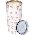 thumbnail image 2 of Pink Bow Stars Tumbler, Ribbon Bow 20oz Stainless Steel Insulated Travel Tumbler,Travel Coffee Mug with Lid and Straw Cups Gifts for Women Men, 2 of 6