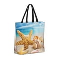 thumbnail image 2 of Naloa Beach Starfish Shell Tote Bag for Women, Foldable Tote Bag With Zipper, Large Shoulder Bag, Top Handle Handbag for Travel, Work, Shopping, 2 of 9