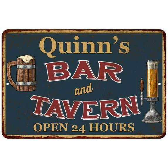 Quinn's Green Bar & Tavern Rustic Sign 12 x 18 Matte Finish Metal 112180047247