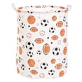 thumbnail image 1 of KAKOWELY Bolsa de lavandería de algodón y lino con estampado de fútbol, impermeable, con estampado a color, organizador de artículos diversos, 1 of 4