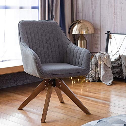 Art Leon Mid-Century Modern Swivel Accent Chair Elegant Grey with Wood Legs  Armchair for Home Office Study Living Room Vanity Be - Walmart.com