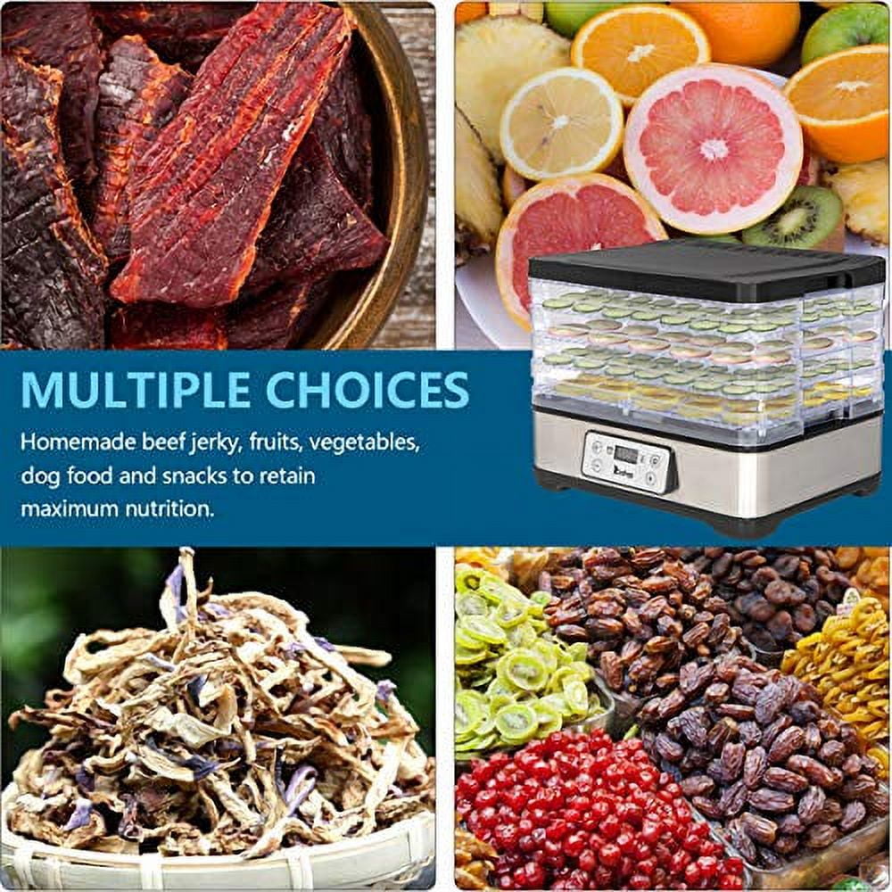 Kepooman Large Food Dehydrator with 5pcs Movable Trays, Temperature Time Adjustable, Height Adjustable, Fruit Dryer Meat Jerky Herbs BPA-Free Kepooman Large Food Dehydrator with 5pcs Movable Trays, Temperature Time Adjustable, Height Adjustable, Fruit Dryer Meat Jerky Herbs BPA-Free