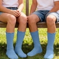 thumbnail image 5 of Cloaraye Boys Girls Socks Unisex Crew Socks Solid Color Ruffle Socks for Kids Youth 6-14 Years Old, 5 of 6
