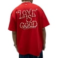 thumbnail image 3 of Unisex Cotton T-Shirt with Pearl Embellishment And “Love Is Good” Pattern, Sizes: S-XL, 3 of 11