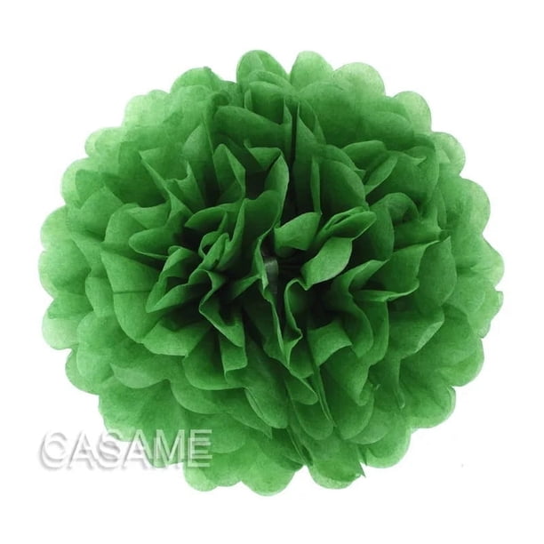 Pompones de papel decorativos para bodas, 10 cm, 15 cm, 20 cm, 25 cm, 4, 6, 8 y 10 pulgadas, bolas para fiestas, decoración del hogar, papel de seda, decoración de cumpleaños, verde oscuro, 12