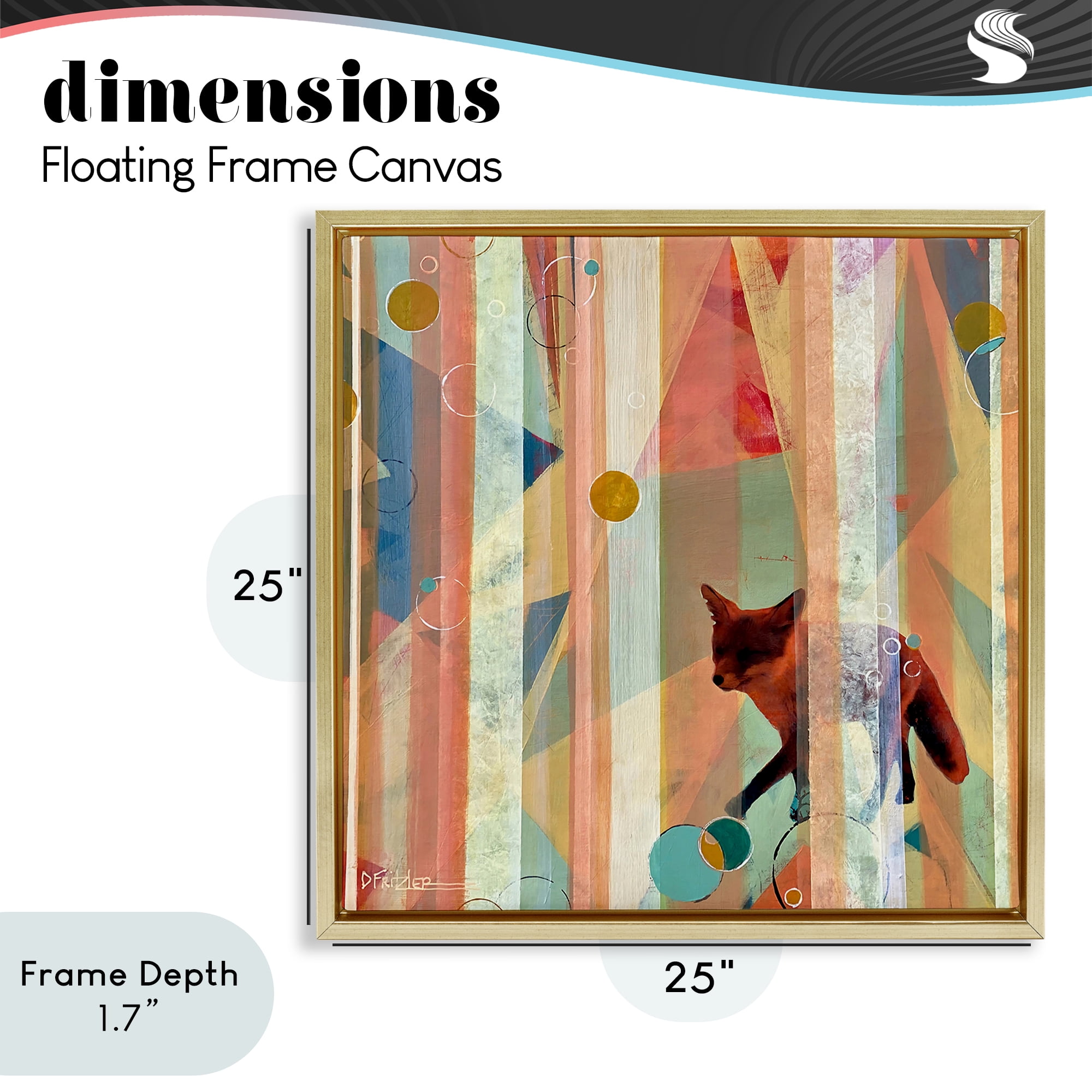 Stupell Industries Making My Move Fox Gold Framed Floater Canvas Wall Art, design by Dianna Fritzler