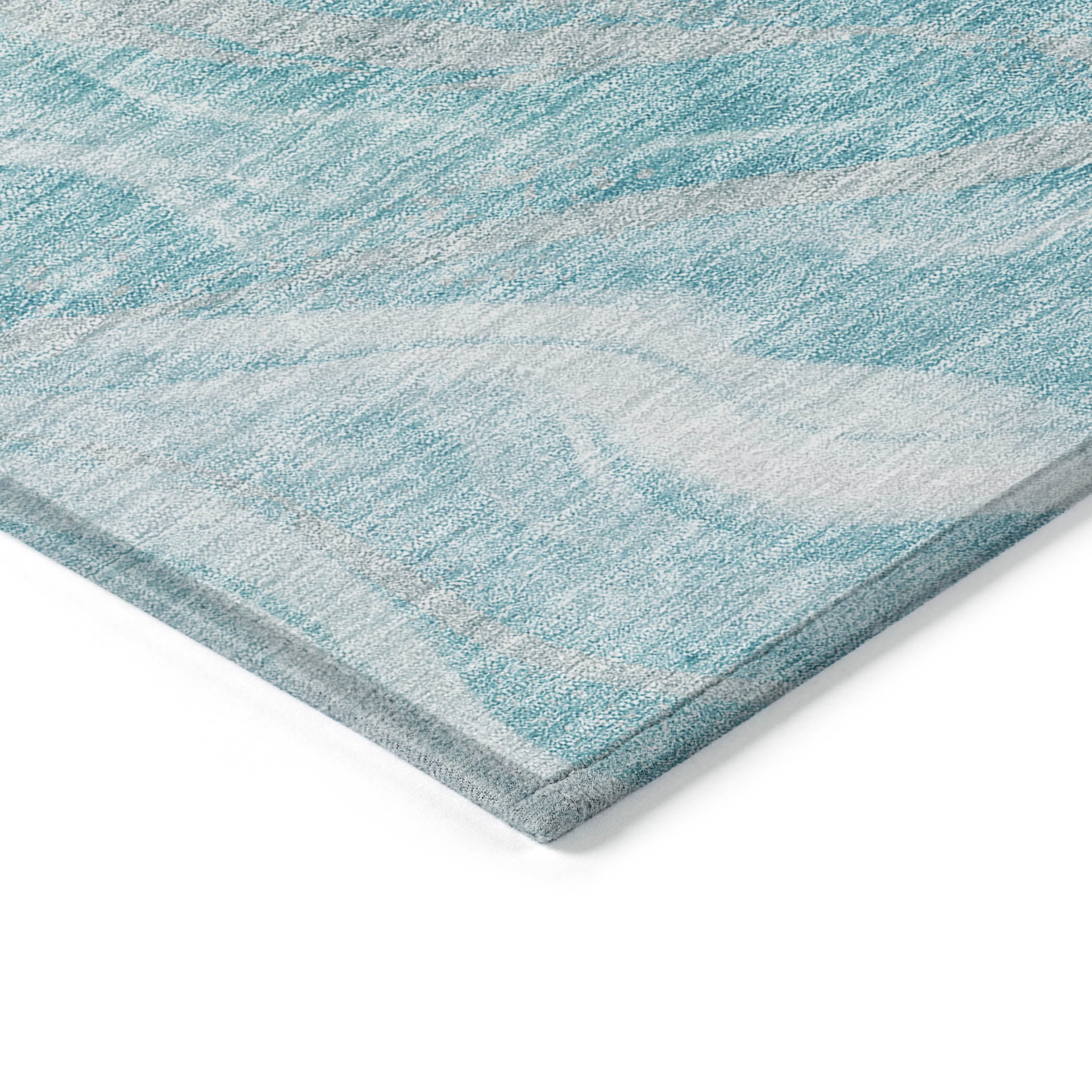 Addison Rugs Chantille Indoor/Outdoor Transitional Waves Teal Washable Rectangle Rug, 5' x 7'6"