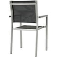 thumbnail image 4 of Modway Shore Dining Chair Outdoor Patio Aluminum Set of 2 in Silver Black, 4 of 4