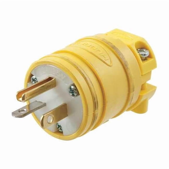 Hubbell Wiring Device-Kellems Dust Tight Strt Plg,Yllw,20 A,Stnd,5-20P HBL1433