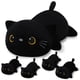 thumbnail image 1 of Animal de peluche SQEQE, gato negro, mami, con 4 bebés, gato en la barriga, 1 of 9