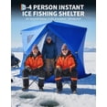 thumbnail image 2 of TEQIN Instant Pop Up Ice Fishing Shelter, 60-Second Setup, Fully Insulated Windproof 1000d Oxford Fabric, Portable Hub Tent With Anchors For 6-8 Person, Ropes & Carry Bag, 2 of 5