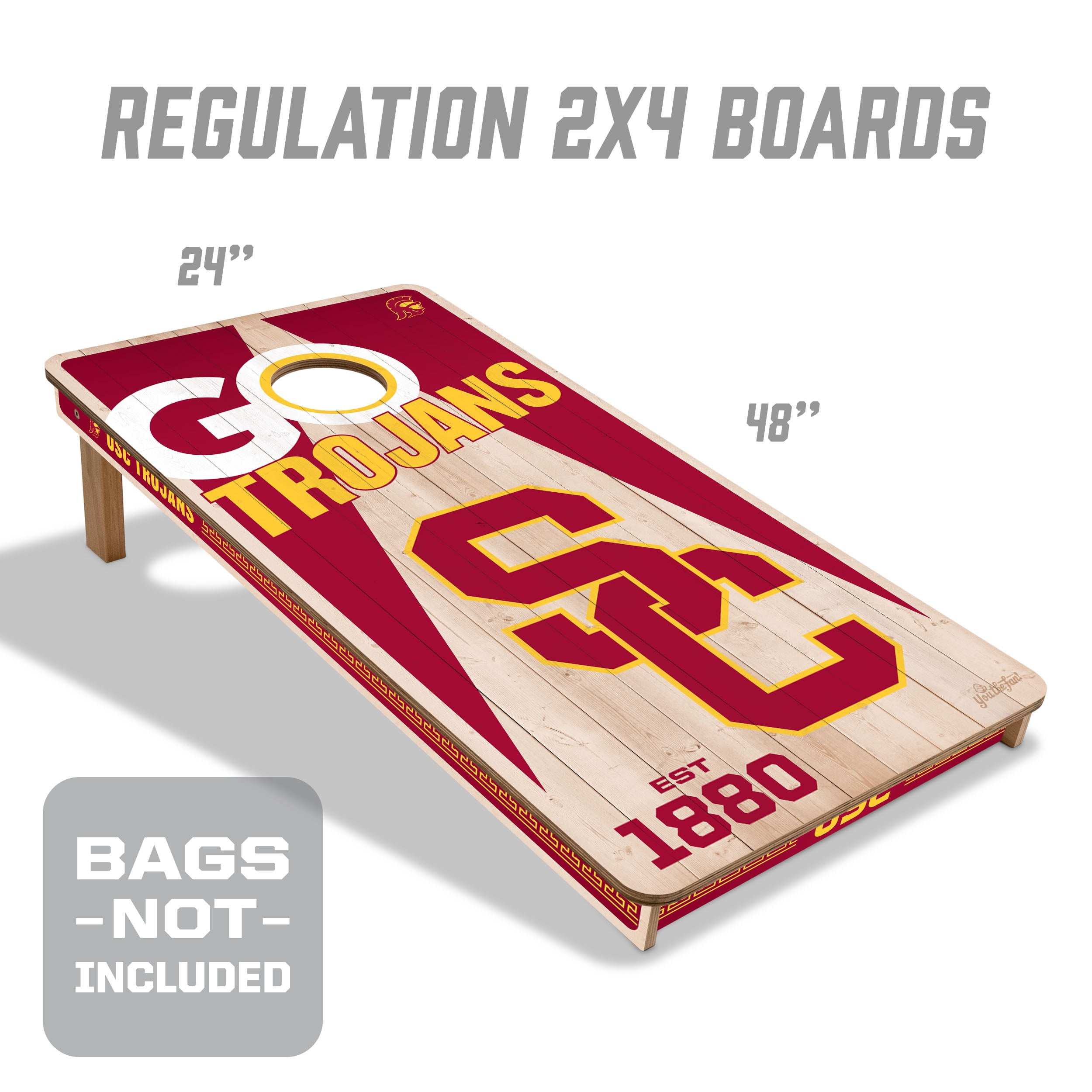 YouTheFan NCAA USC Trojans 2' x 4' Cornhole Game No Bags