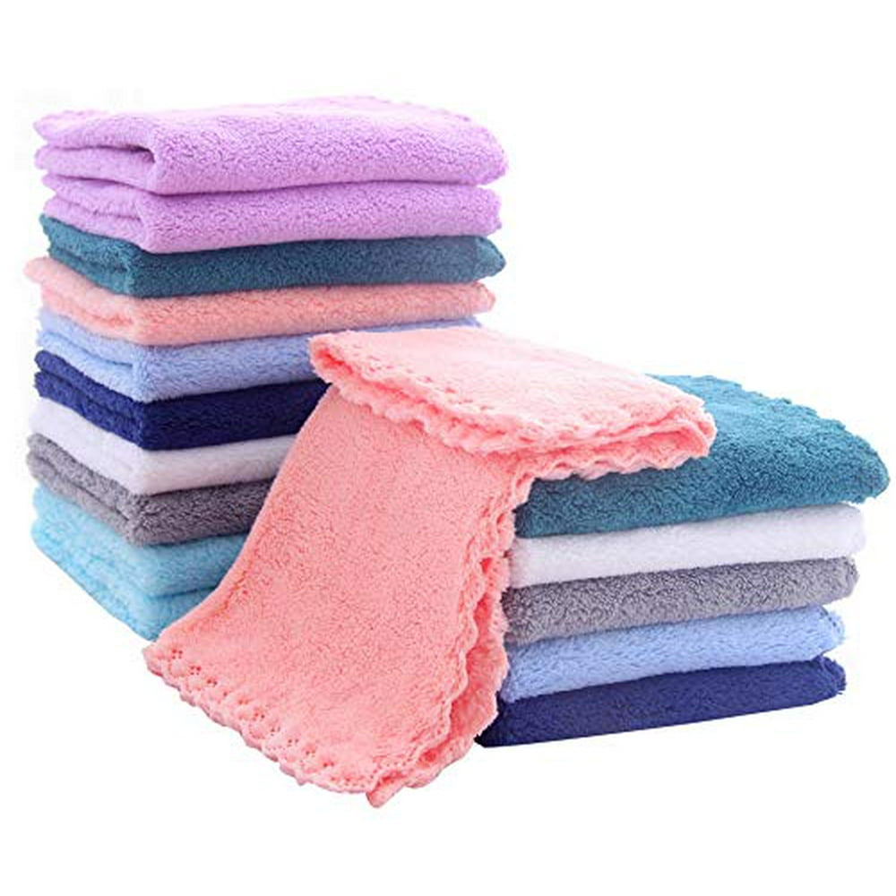 16 Pack Baby Washcloths Luxury Multicolor Coral Fleece Extra