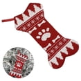 thumbnail image 2 of Medias navideñas para perros, medias para mascotas con forma de hueso a cuadros, 2 of 5