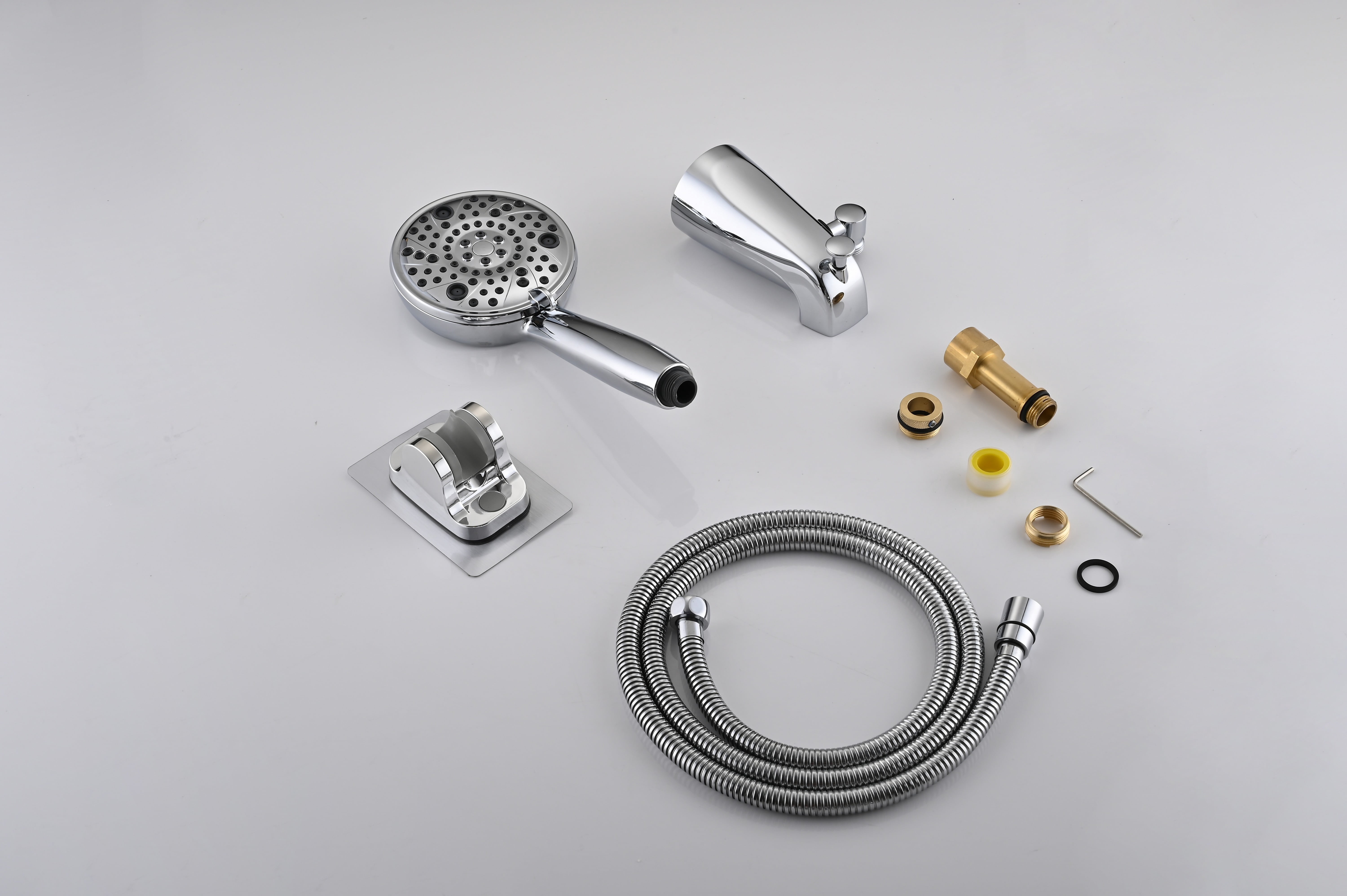 8-Setting High-Pressure Handheld Shower with Hose & Slip-On Diverter Tub Spout