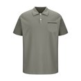 thumbnail image 4 of Iugvhana Men's Half Zip Golf Shirts Casual Pullover Short Sleeve Collared Polo Shirt with Pocket Athletic Gym Tops Dark Gray XXL, 4 of 5