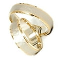 thumbnail image 3 of Pompeii3 14K Gold Matching Two Tone Hammered Wedding Ring Set, 3 of 3